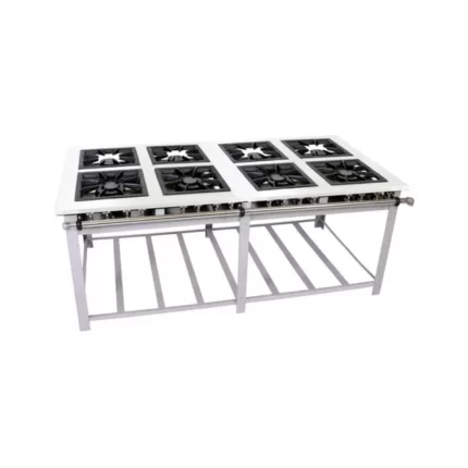 Fogão Venâncio Maxi 8 Bocas Duplas 40X40 Central Inox