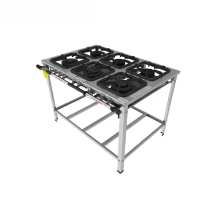 Fogão Industrial Gastromaq 6 Bocas Mistas 30X30 Inox